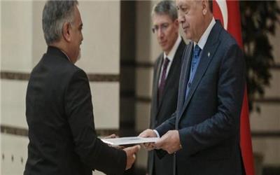 سفیر جدید ایران در ترکیه استوارنامه خود را تقدیم اردوغان کرد